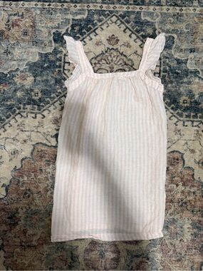 Vineyard Vines Pink and White Striped Mini Dress 100% Linen